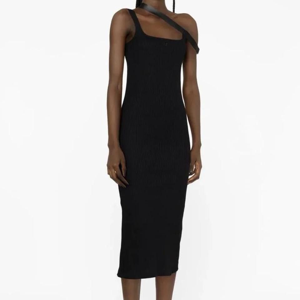 Courreges Courreges Black Midi Bodycon Dress with Strap Detail Size M / US 6-8 / IT 42-44 - 4 Thumbnail