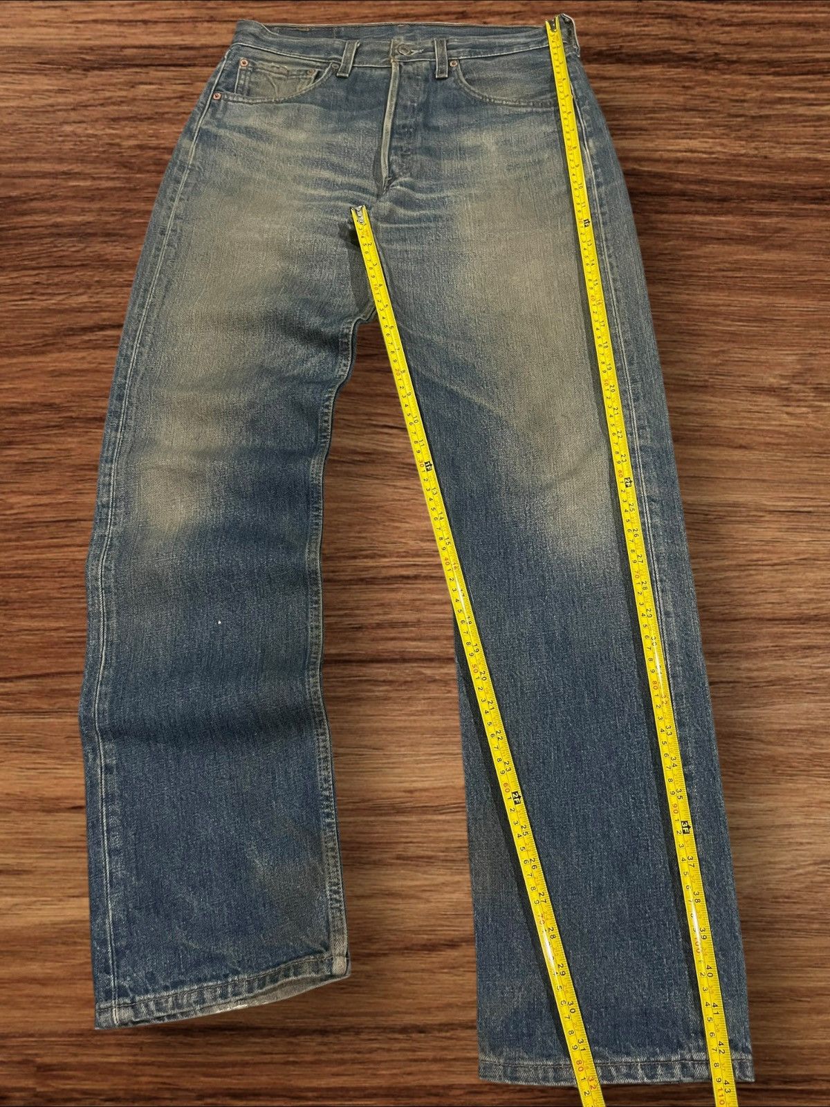 Levi's Vintage 90s Levi’s 501 Button Fly Dark Blue Faded Jeans Size US 31 - 17 Thumbnail