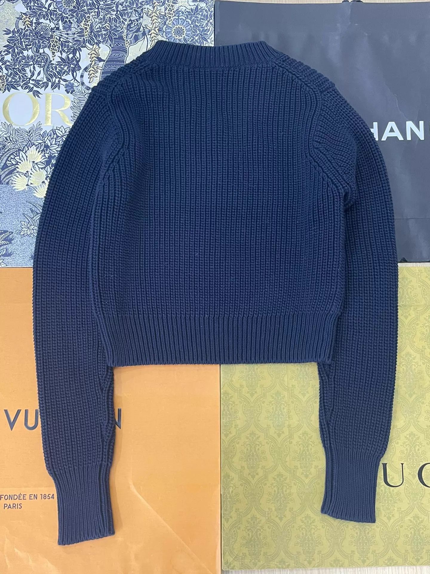 Prada Prada Navy Blue Logo Knit Sweater Size 42 Size M / US 6-8 / IT 42-44 - 3 Thumbnail