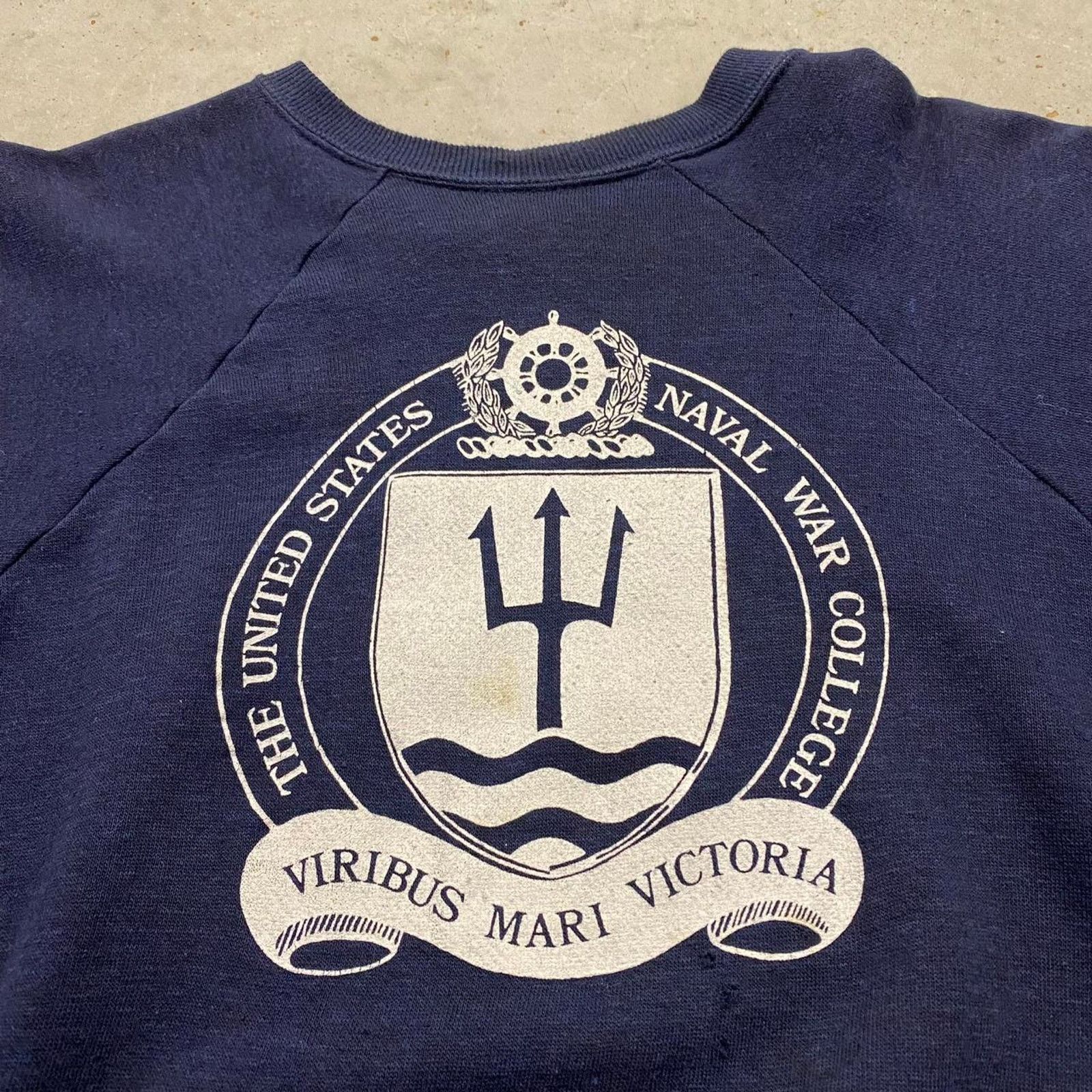 Vintage Crazy Vintage 70s Hanes Navy War College Crewneck Sweatshirt Size US M / EU 48-50 / 2 - 3 Thumbnail
