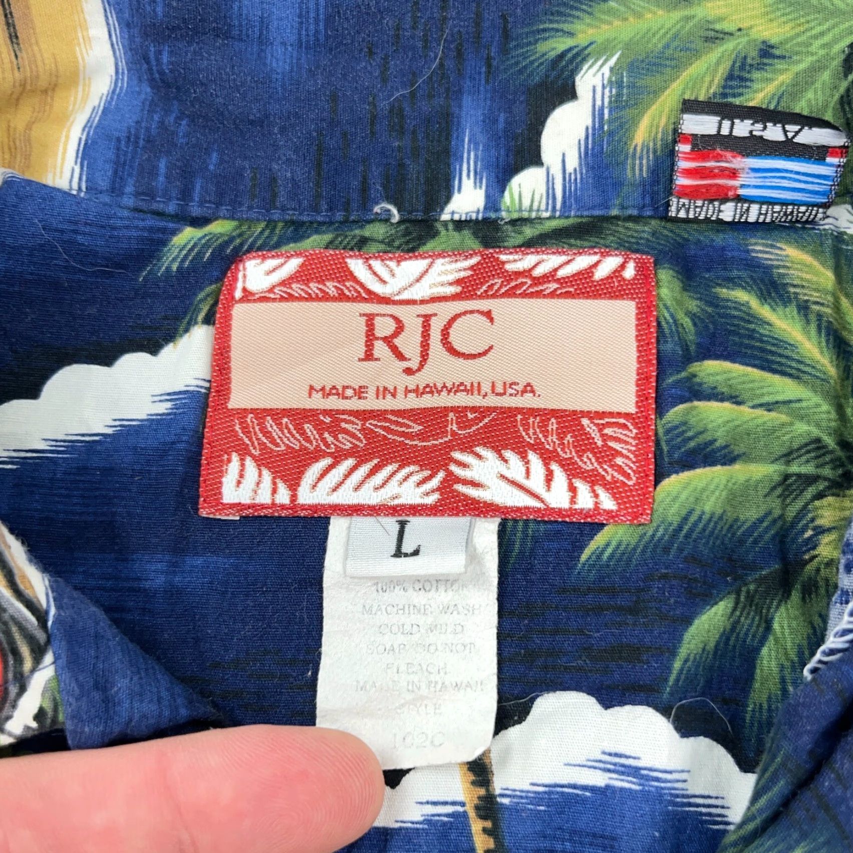 Vintage VINTAGE RJC Hawaiian Shirt Men Large Motorcycle Biker AOP Beach USA 90s Shirt Men L Blue Short Sleeve Button-Up Size US L / EU 52-54 / 3 - 4 Thumbnail