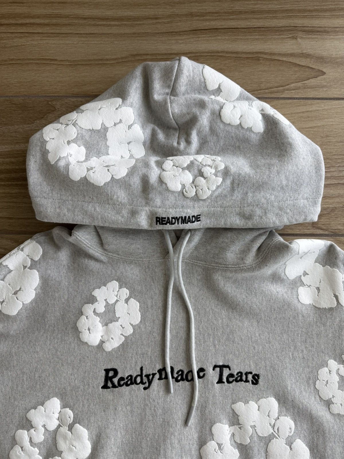 DENIM TEARS × READYMADE READYMADE X DENIM TEARS COTTON WREATH HOODIE - GREY  | Grailed