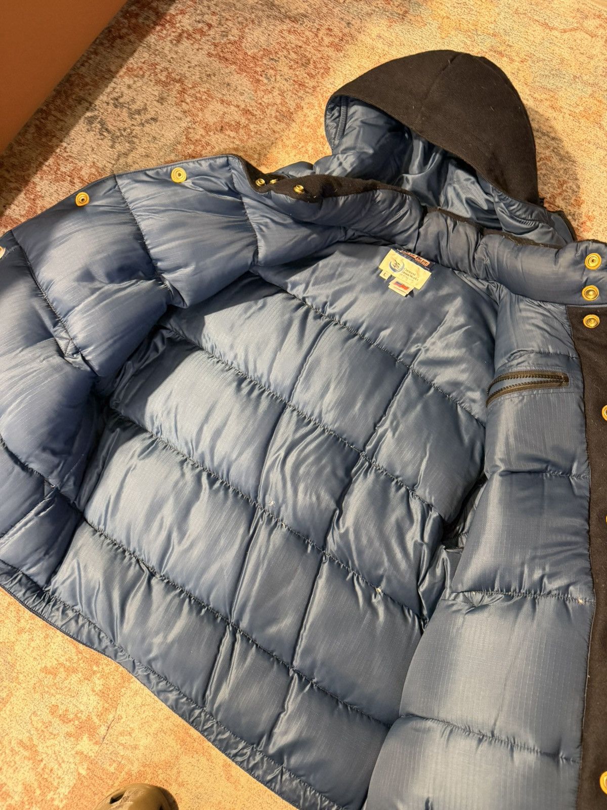 Crescent Down Works Vintage Crescent Down works Blue Blue Puffer Jacket Size US L / EU 52-54 / 3 - 4 Thumbnail