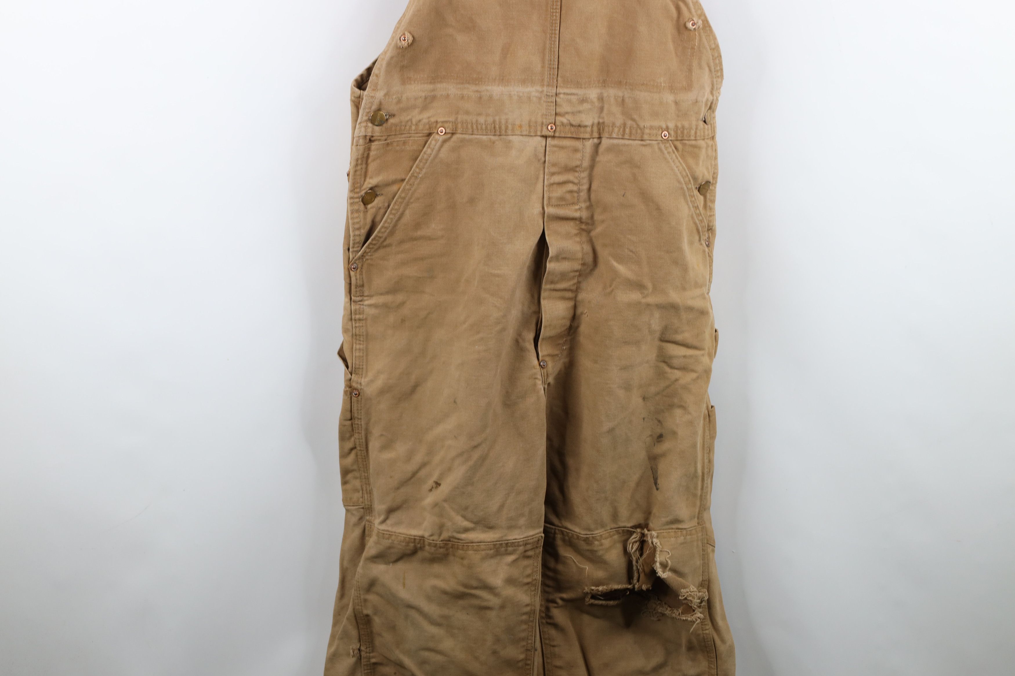 Carhartt Vintage 70s Carhartt Thrashed Double Knee Canvas Overalls Size US 36 / EU 52 - 18 Thumbnail