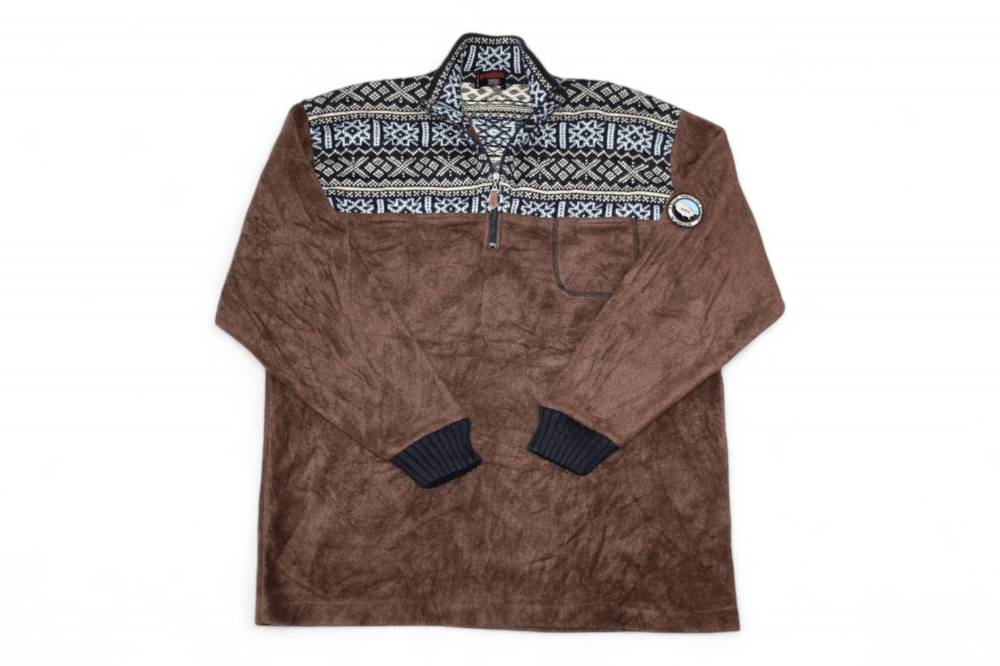 Japanese Brand VTG McGregor 1/3 zip navajo knitted trim pullover fleece Size US L / EU 52-54 / 3 - 10 Thumbnail