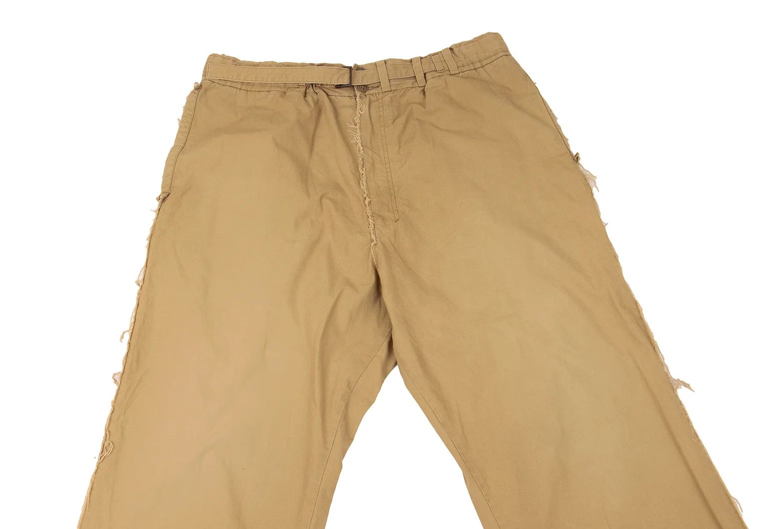 Yohji Yamamoto Yohji Yamamoto Cotton Belted Cut Pants Beige 4 Size US 36 / EU 52 - 2 Thumbnail