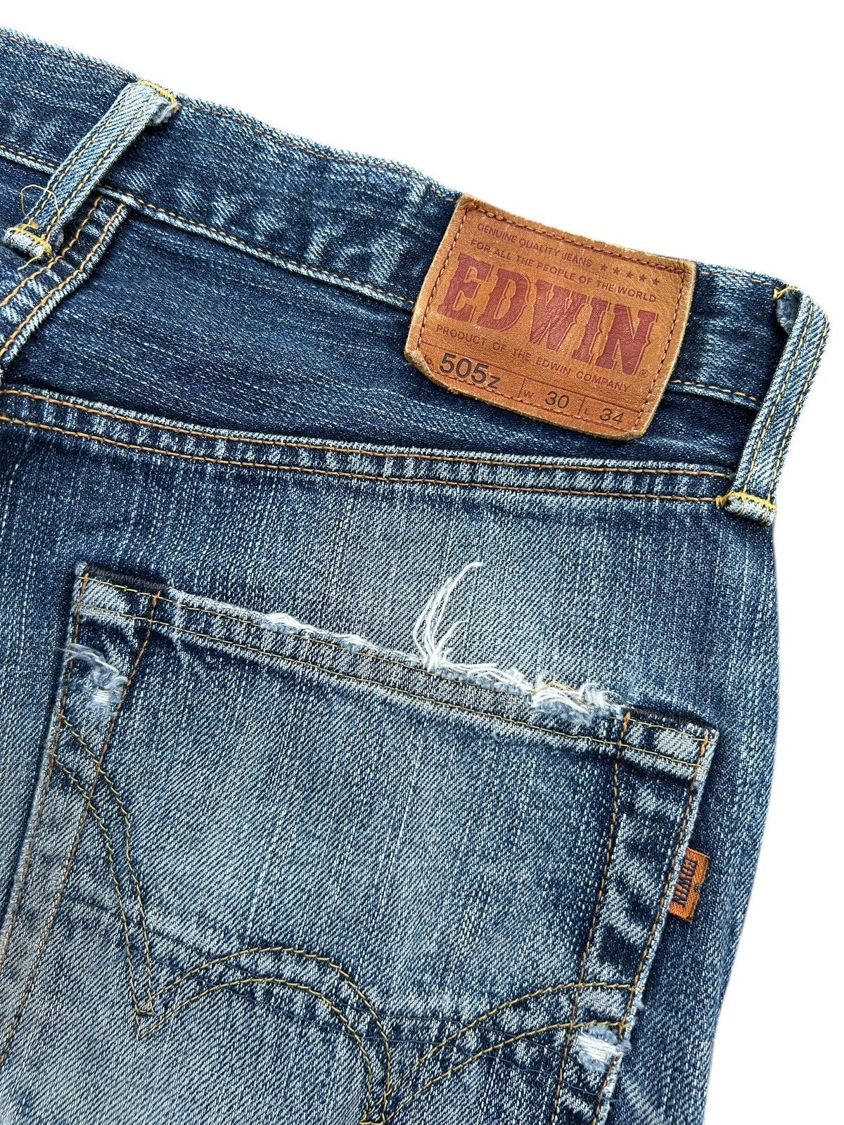 Kapital Trashed Vintage Edwin 505z Selvedge Denim Jeans Size US 30 / EU 46 - 13 Thumbnail