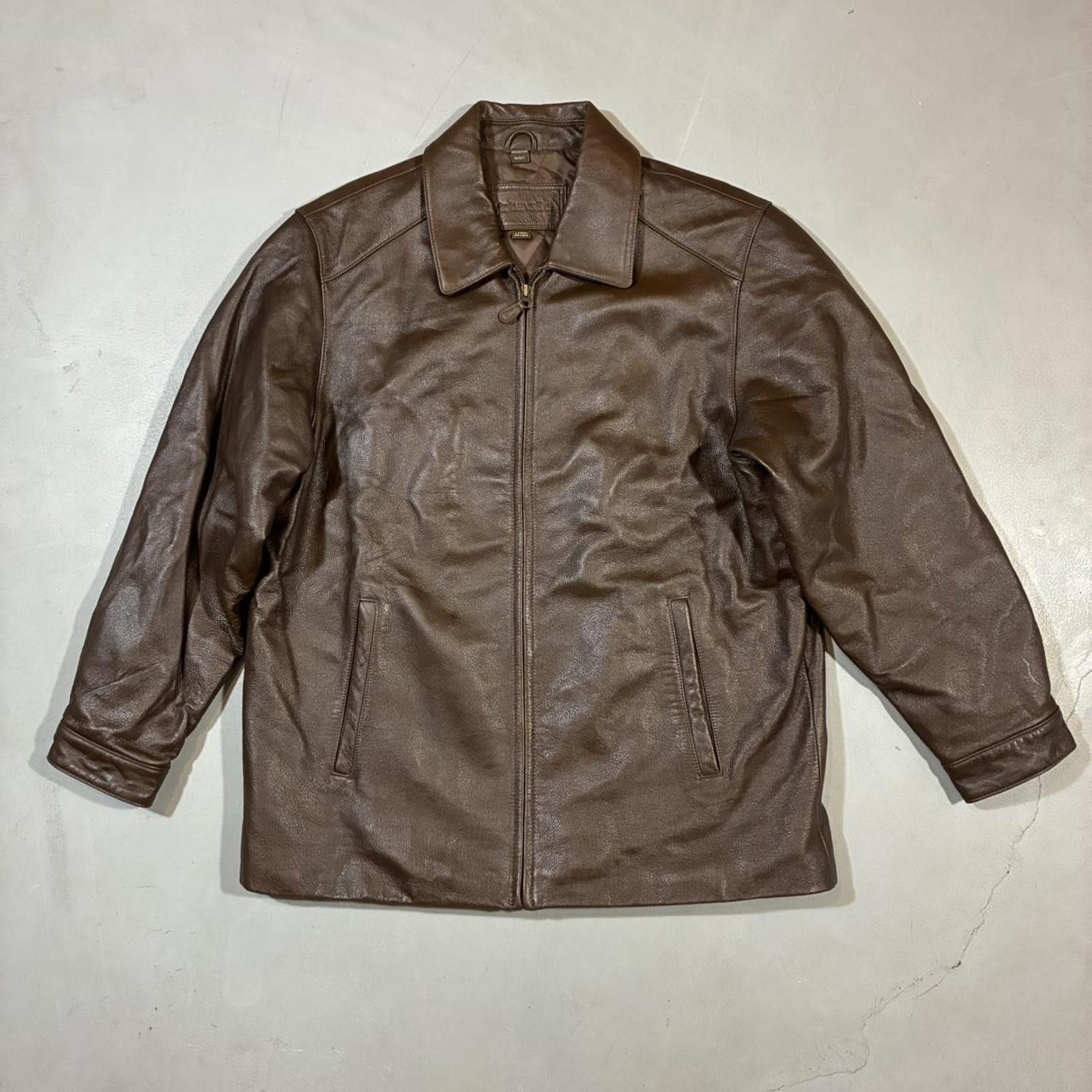 Vintage 90s St. Johns Bay Brown Leather Blazer Jacket