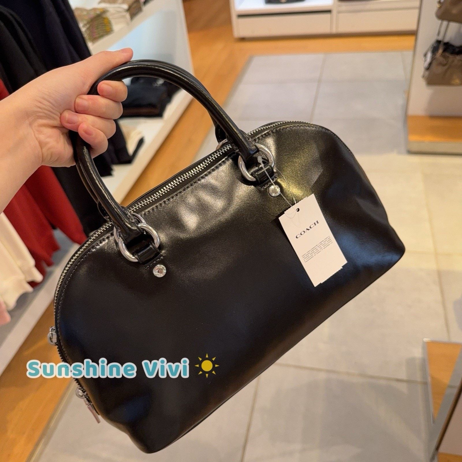 Coach NWT Coach Lara Bag Satchel Leather Handbag CDV19 Black Size ONE SIZE - 2 Thumbnail
