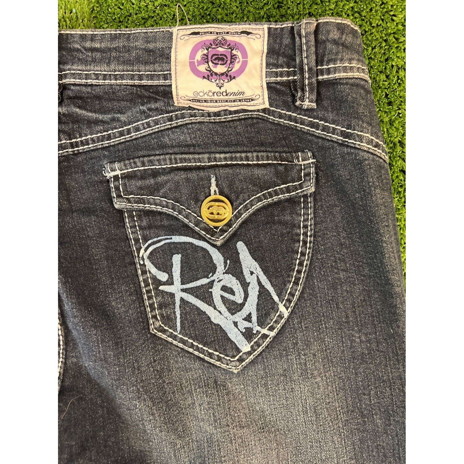 Ecko Unltd. Ecko Red Denim Jeans Womens 13/14 Mid Rise Size 32" / US 10 / IT 46 - 8 Thumbnail