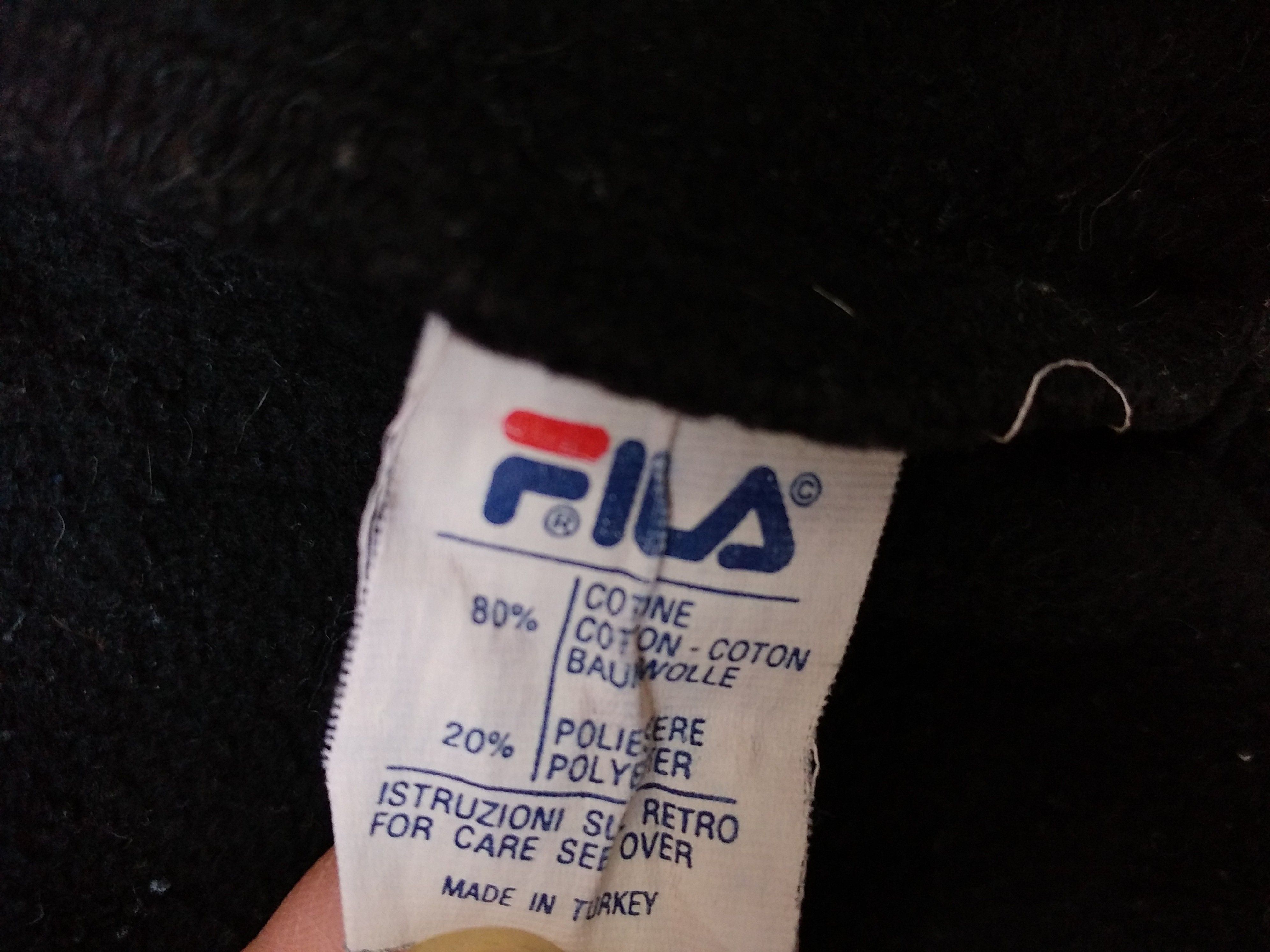 Fila × Vintage FILA hoodie, black vintage sweatshirt, 90s hip-hop 1990s XL Size US XL / EU 56 / 4 - 10 Thumbnail