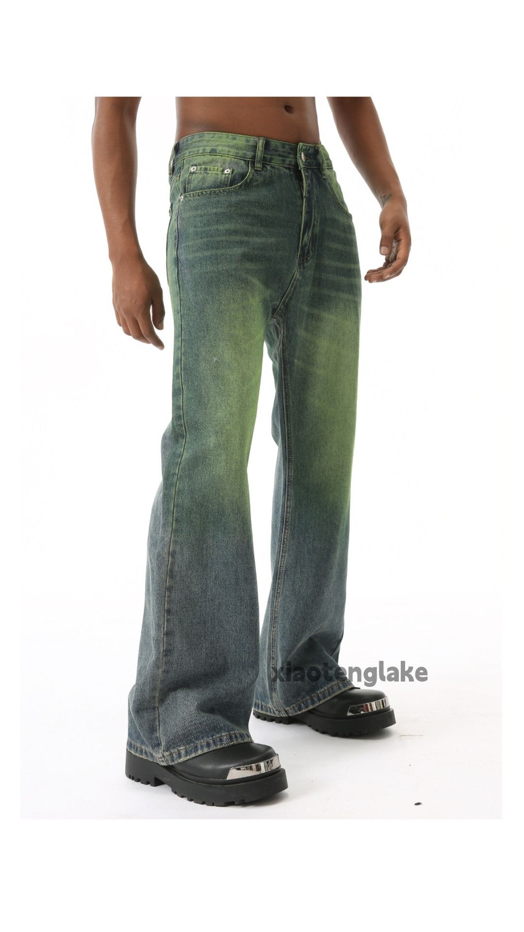 Jean × Vintage Washed faded cleanfit yuppie bootcut flared punk jeans Size US 32 / EU 48 - 4 Thumbnail
