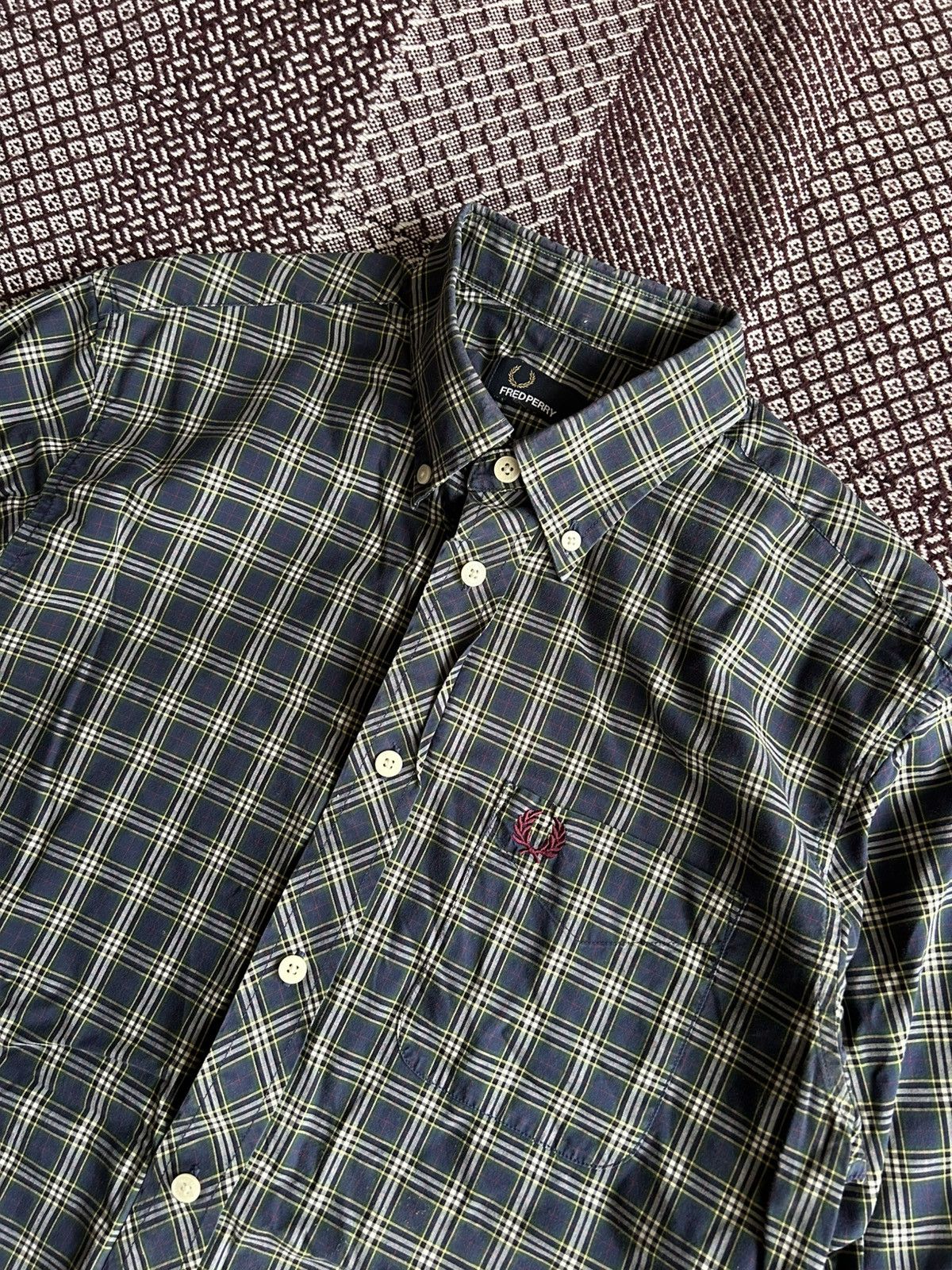 Fred Perry Fred Perry Casual Shirt Green Solid Style Size Small Size US S / EU 44-46 / 1 - 3 Thumbnail