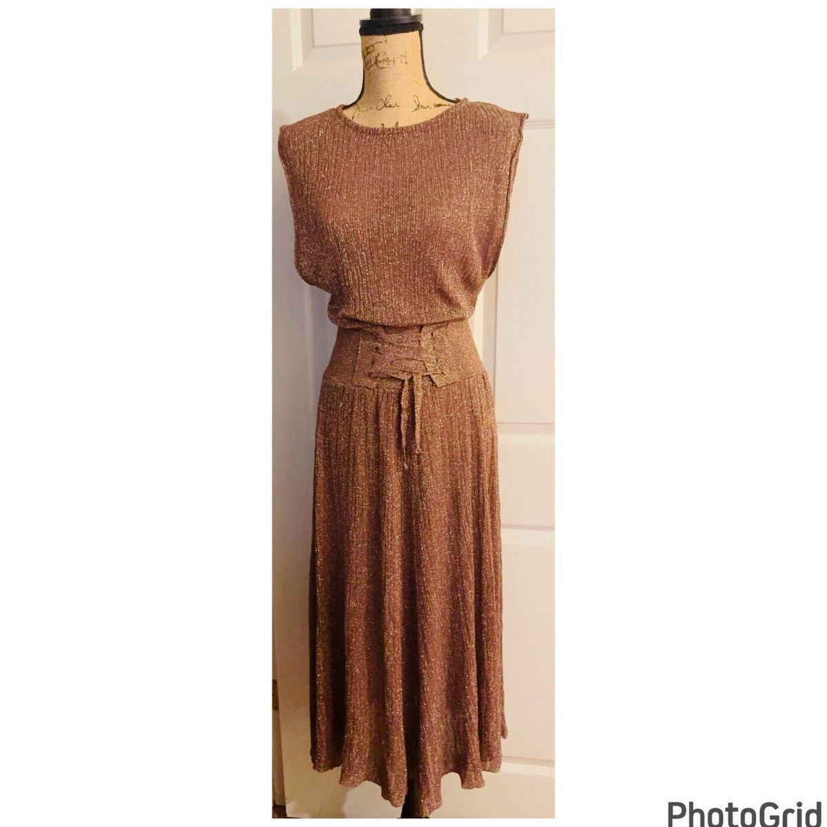 Mango Mango Golden Bronze Shimmer Dress Size XS / US 0-2 / IT 36-38 - 2 Thumbnail