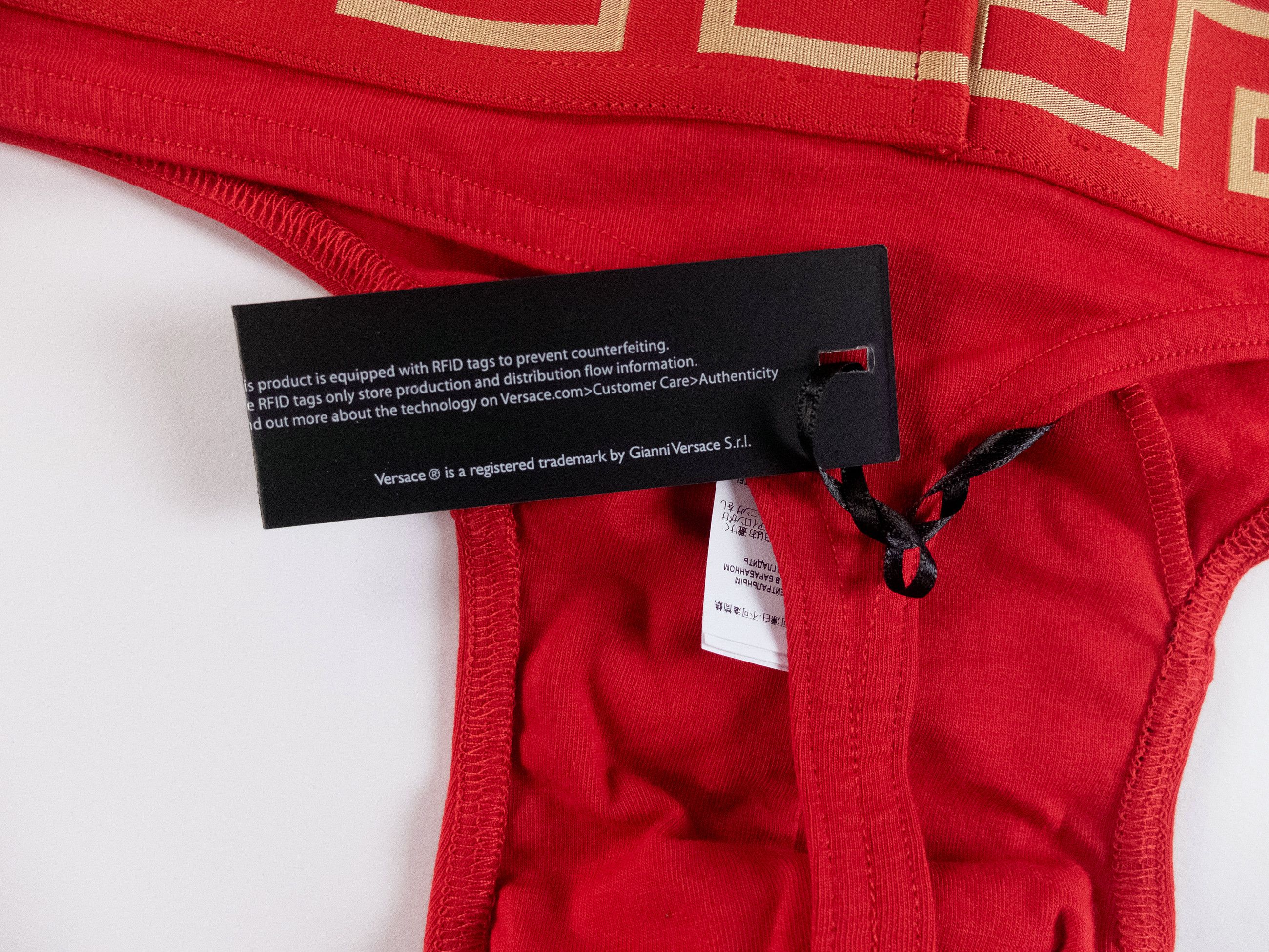 Versace 3 pairs VERSACE red thong w Greca Medusa waistband 6 / Large Size 36 - 7 Thumbnail