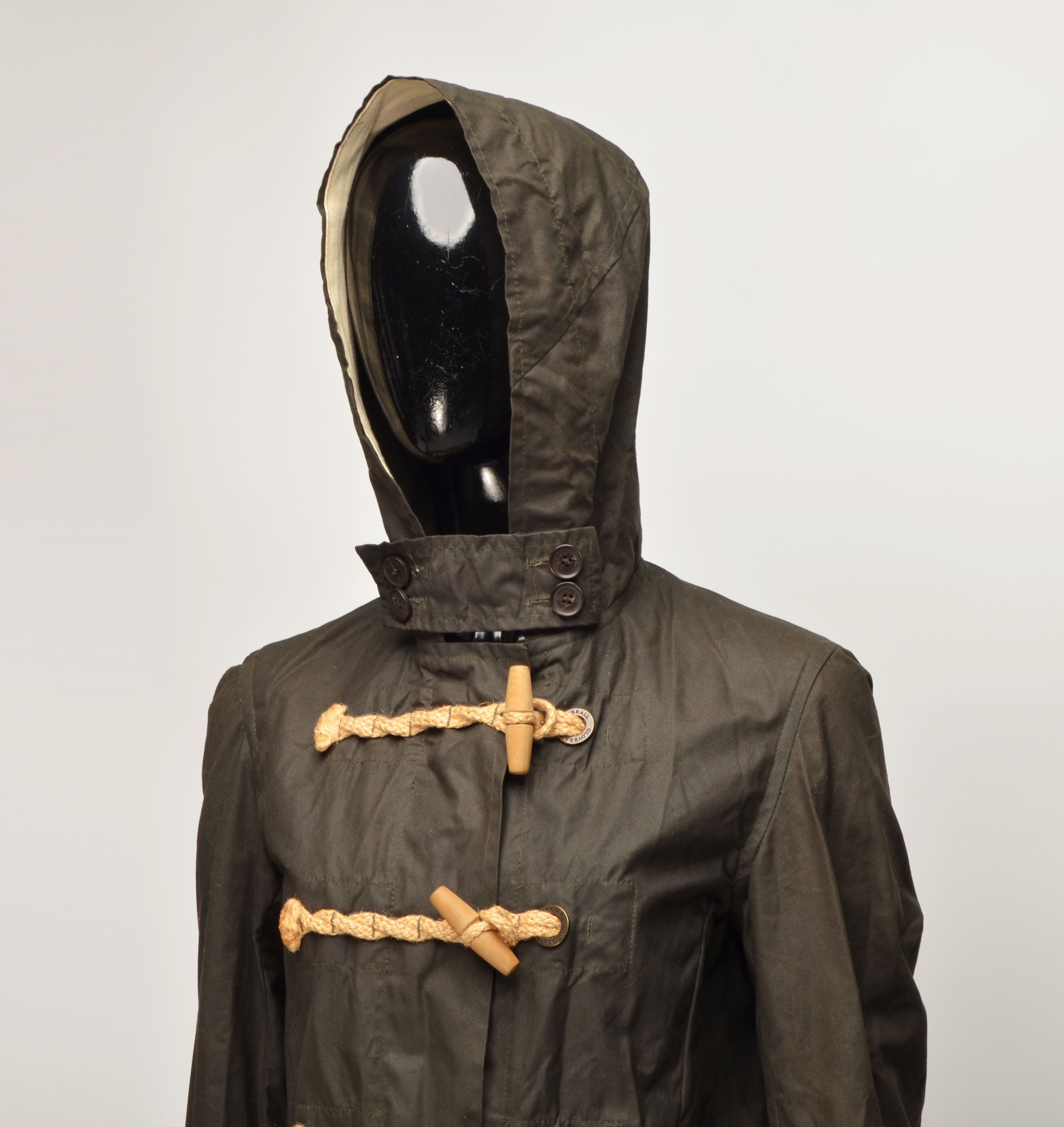 Gloverall Waxed Cotton Hooded Duffle Coat