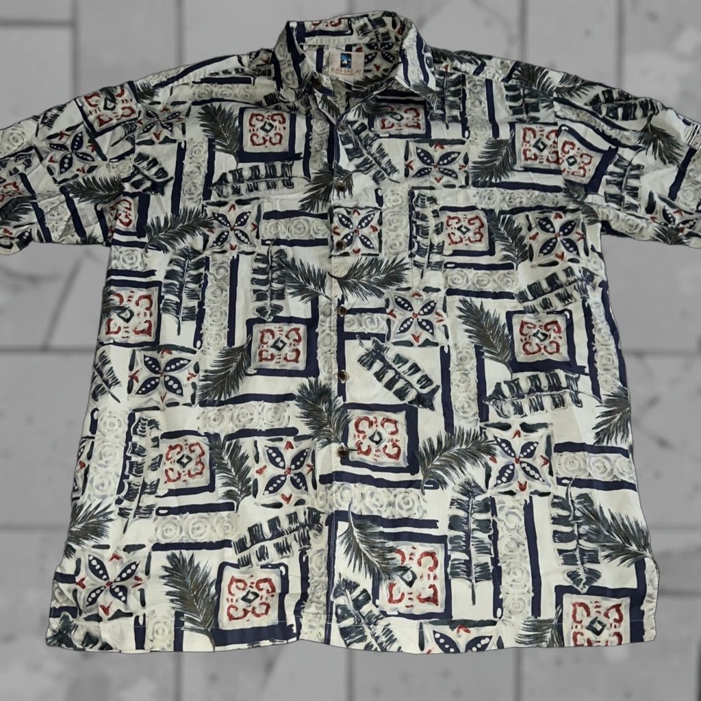 Vintage VINTAGE Kahala Shirt Hawaiian Short Sleeve Button-Up Mens L Beige 90s Theme Mens Size US L / EU 52-54 / 3 - 1 Thumbnail