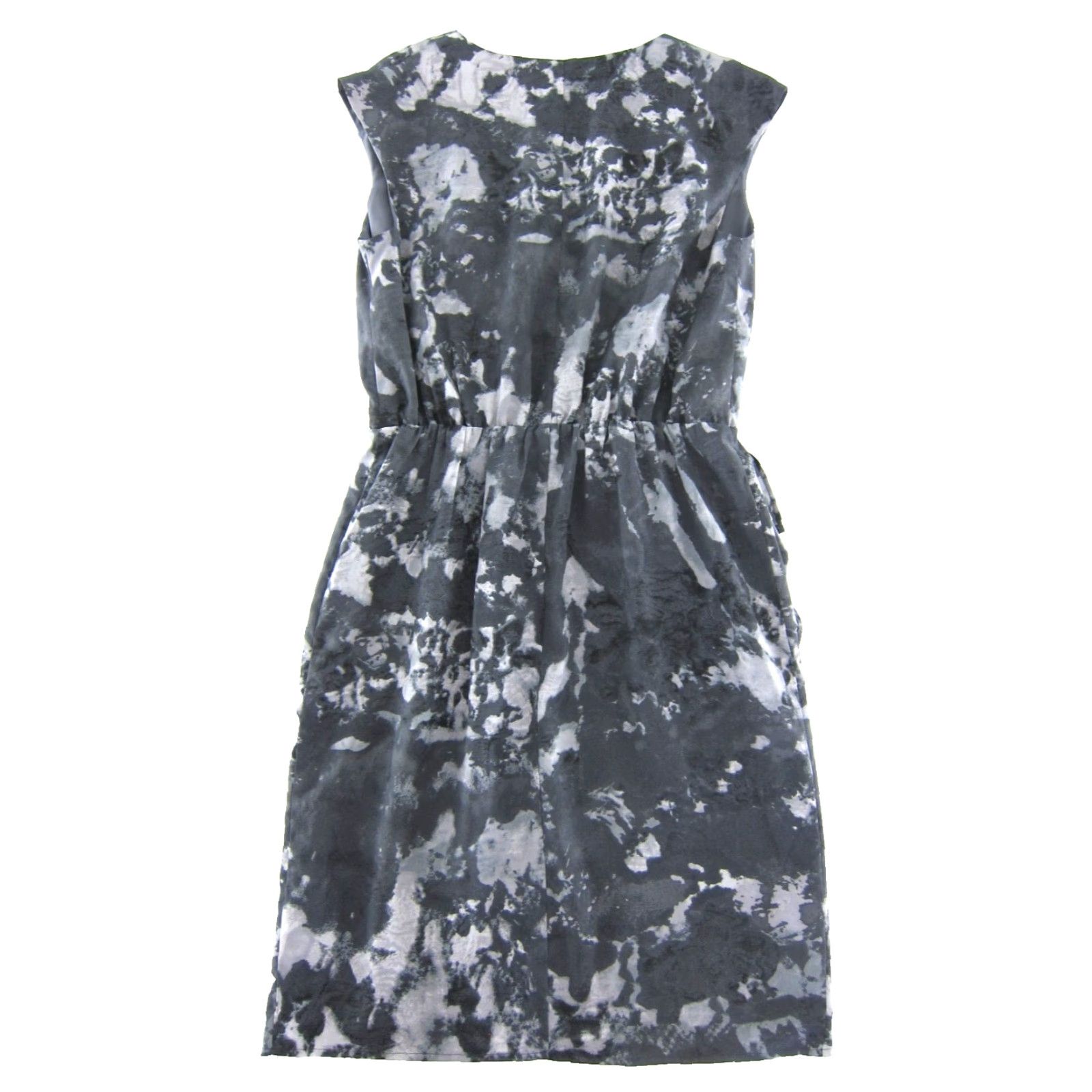 Ann Taylor Ann Taylor Loft Grey Camouflage Cap Sleeve V-Neck Sheath Dress Women Size 4 Size S / US 4 / IT 40 - 2 Thumbnail