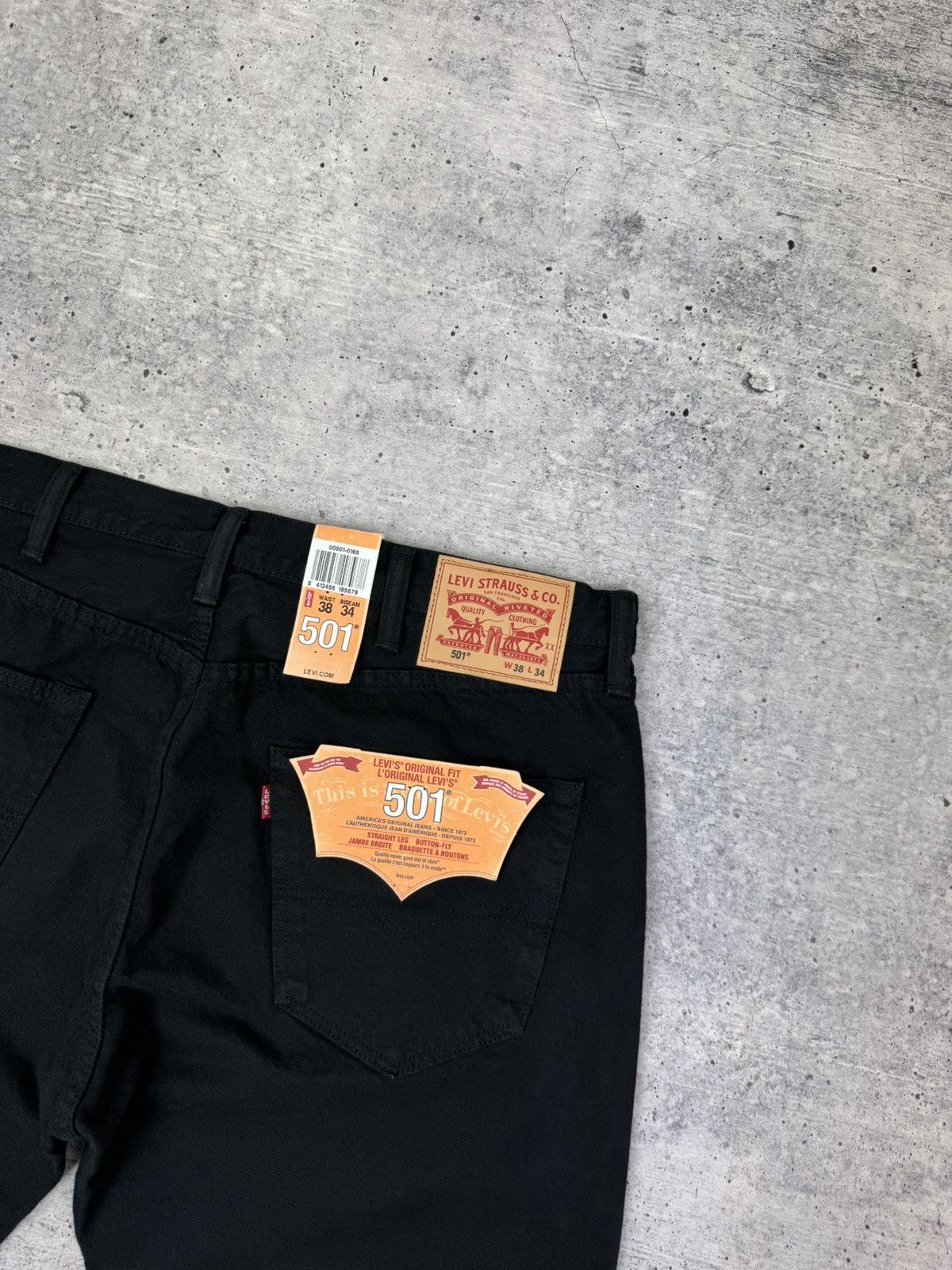 Levi's Vintage Levi’s 501 Straight Fit Black Denim Jeans Trousers Size US 38 / EU 54 - 20 Thumbnail
