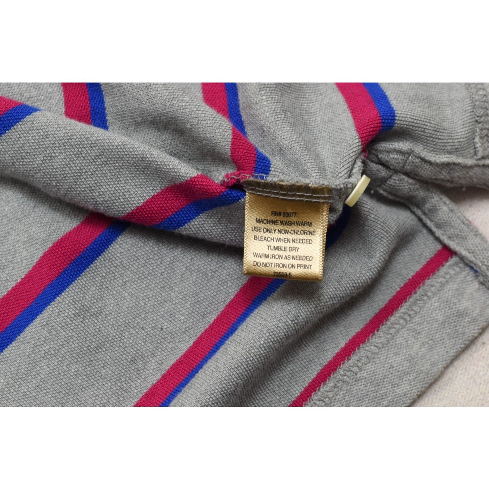 Vintage VINTAGE The Foundry Supply Co Men's 3XLT Grey Pink Blue Striped Short Sleeve Polo Shirt Size US XXL / EU 58 / 5 - 4 Thumbnail