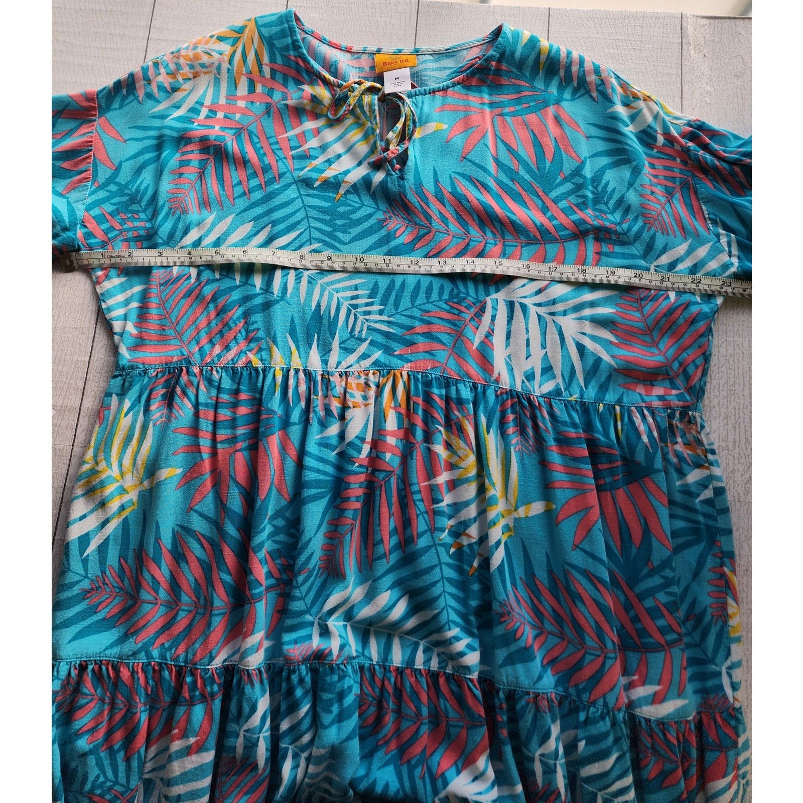 Other Ruby Rd. Blue Tropical Print 3/4 Sleeve Shift Dress Size M Size M / US 6-8 / IT 42-44 - 9 Thumbnail