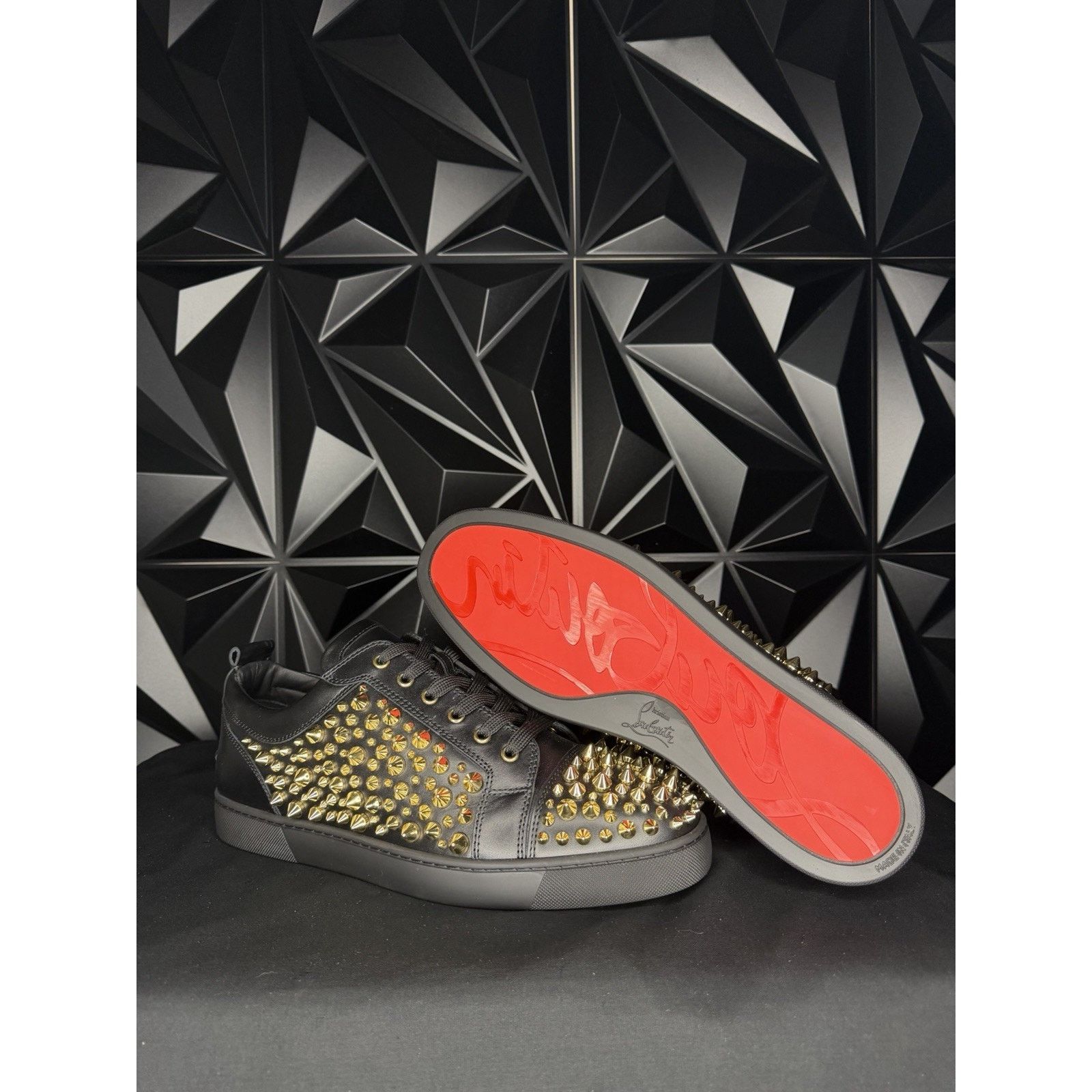 Christian Louboutin Christian Louboutin Black/fold Studed Leather