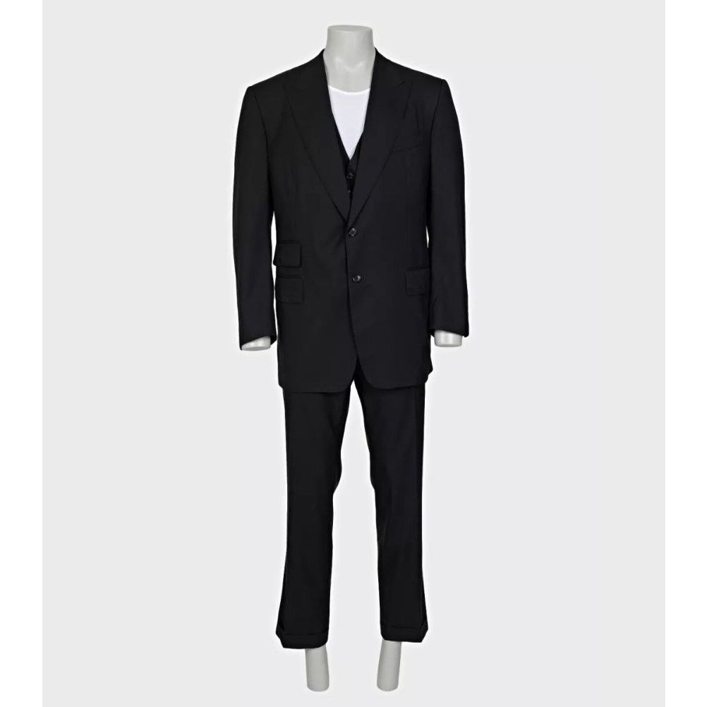 Tom Ford Tom Ford Men’s Black Three-Piece Wool Suit IT58 4XL Size 54L - 1 Thumbnail