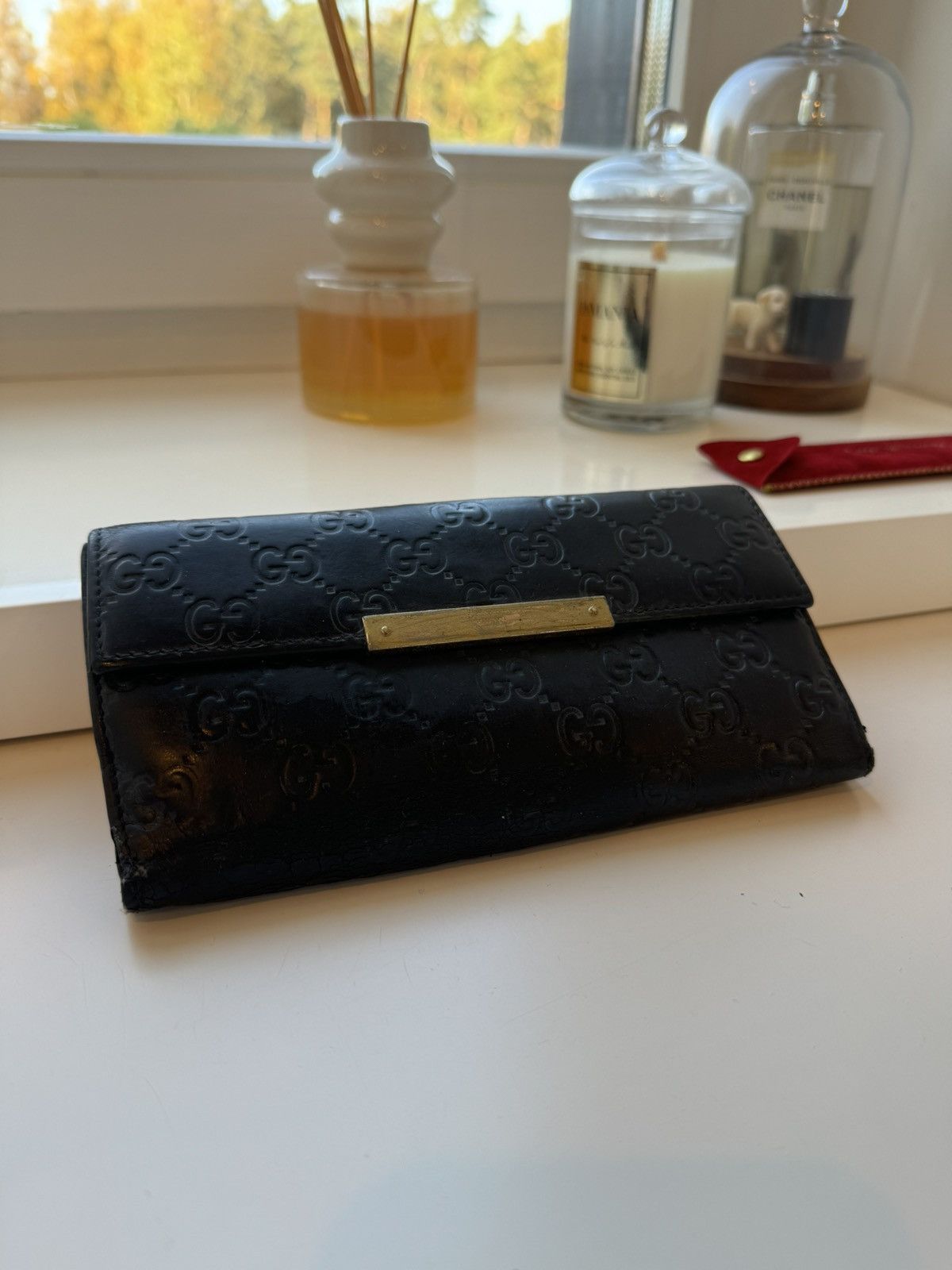 Gucci × Vintage 💎 Gucci Monogram Leather Wallet Size ONE SIZE - 1 Thumbnail