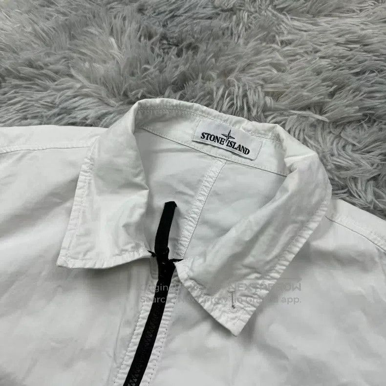 Stone Island Stone Island Single Pocket Washed Jacket White Size US XXL / EU 58 / 5 - 3 Thumbnail