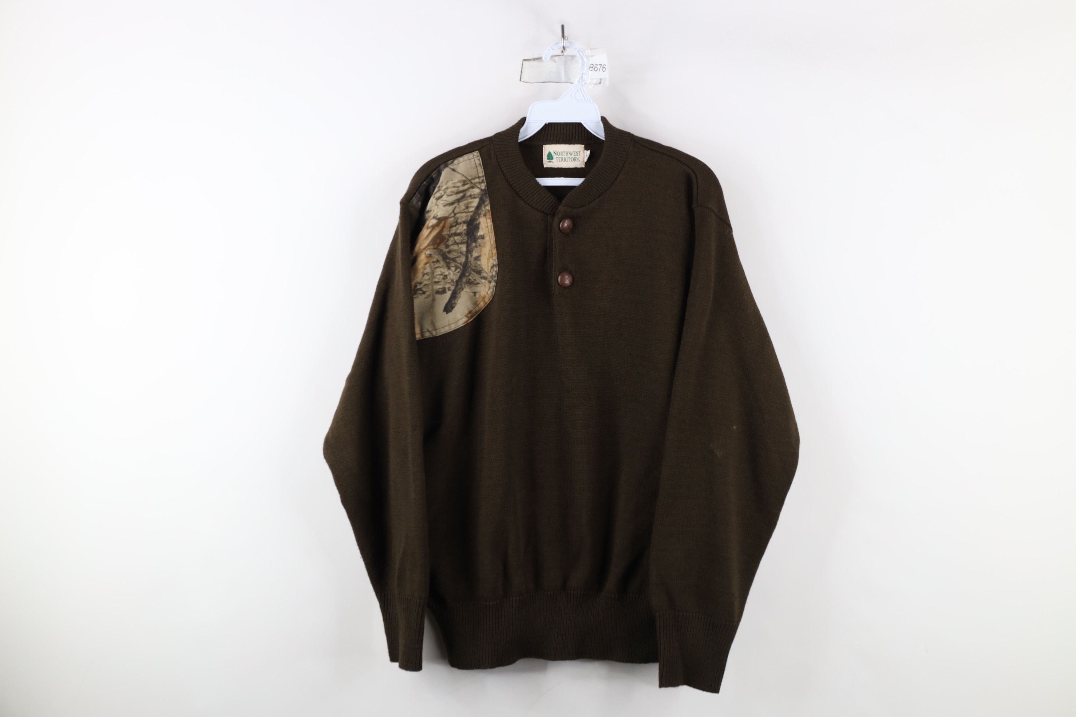Vintage Vintage 90s Streetwear Shooting Knit Pullover Henley Sweater Size US XL / EU 56 / 4 - 1 Thumbnail