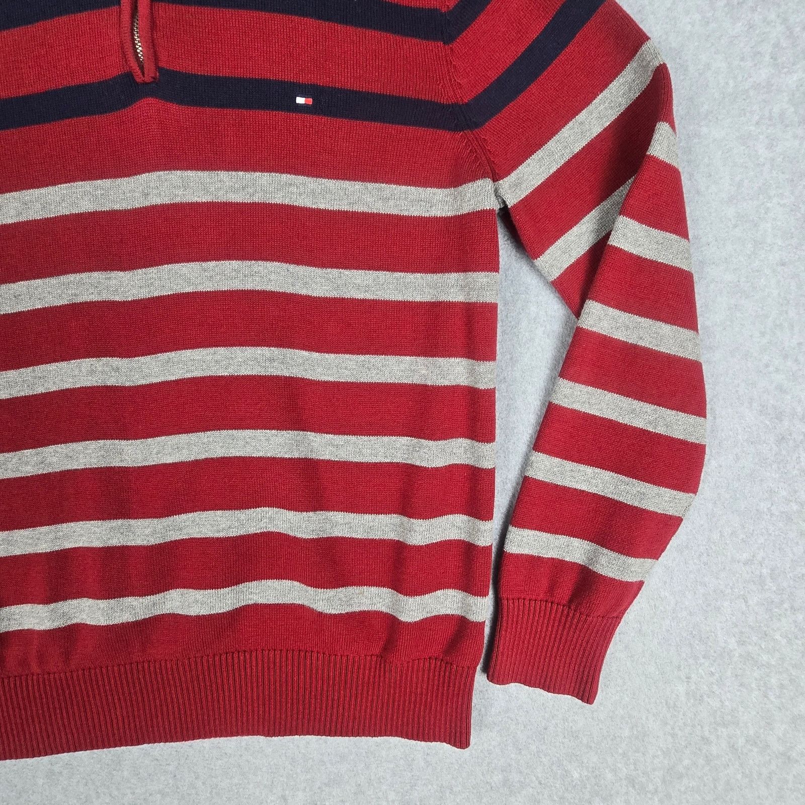 Tommy Hilfiger Tommy Hilfiger Large Stripe Quarter Zip Sweater Size US L / EU 52-54 / 3 - 6 Thumbnail