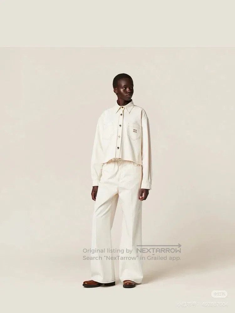 Miu Miu Miu Miu 26 Cream letter pocket bud jeans Size 26" / US 2 / IT 38 - 6 Thumbnail