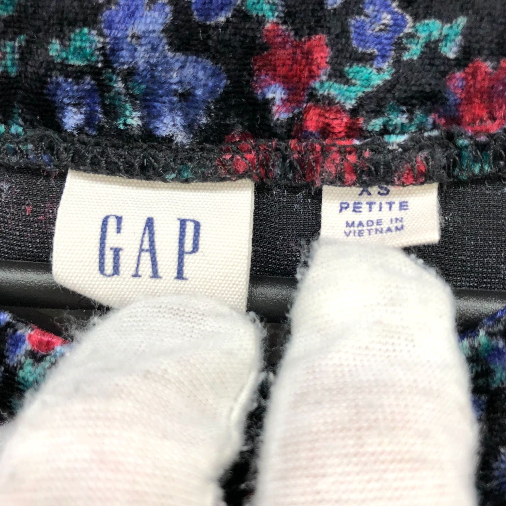 Gap GAP Floral Velvet Shift Dress XSP Multicolor Ruffle Short Sleeve Womens Size XS / US 0-2 / IT 36-38 - 7 Thumbnail