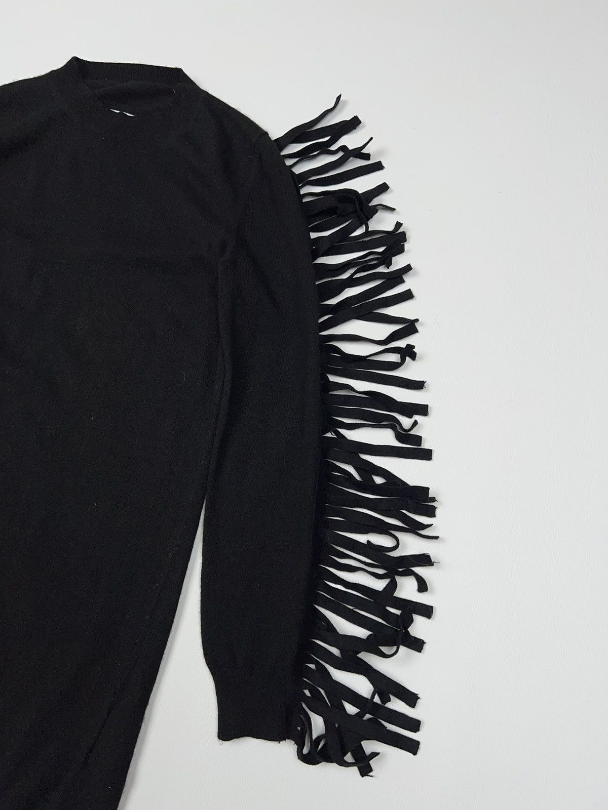 Maison Margiela Maison Margiela MM6 Long Sweater Black Fringe Tunic Dress Size S / US 4 / IT 40 - 11 Thumbnail