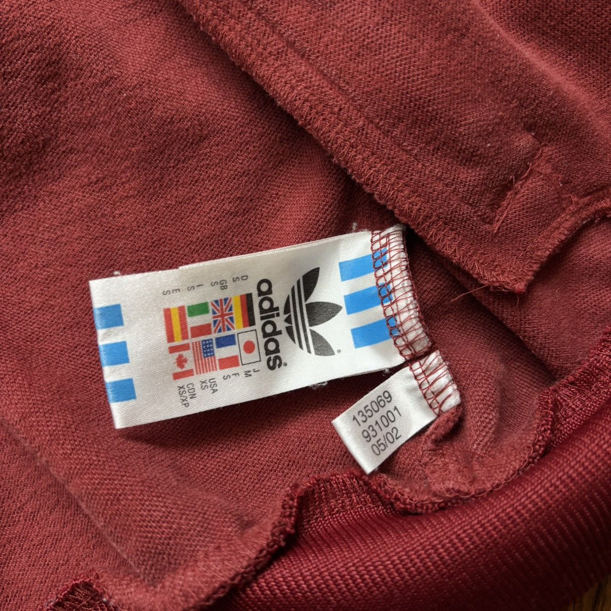 Adidas × Vintage Vintage Y2K Adidas Track Top Jacket Burgundy Mini logo Size US S / EU 44-46 / 1 - 7 Thumbnail