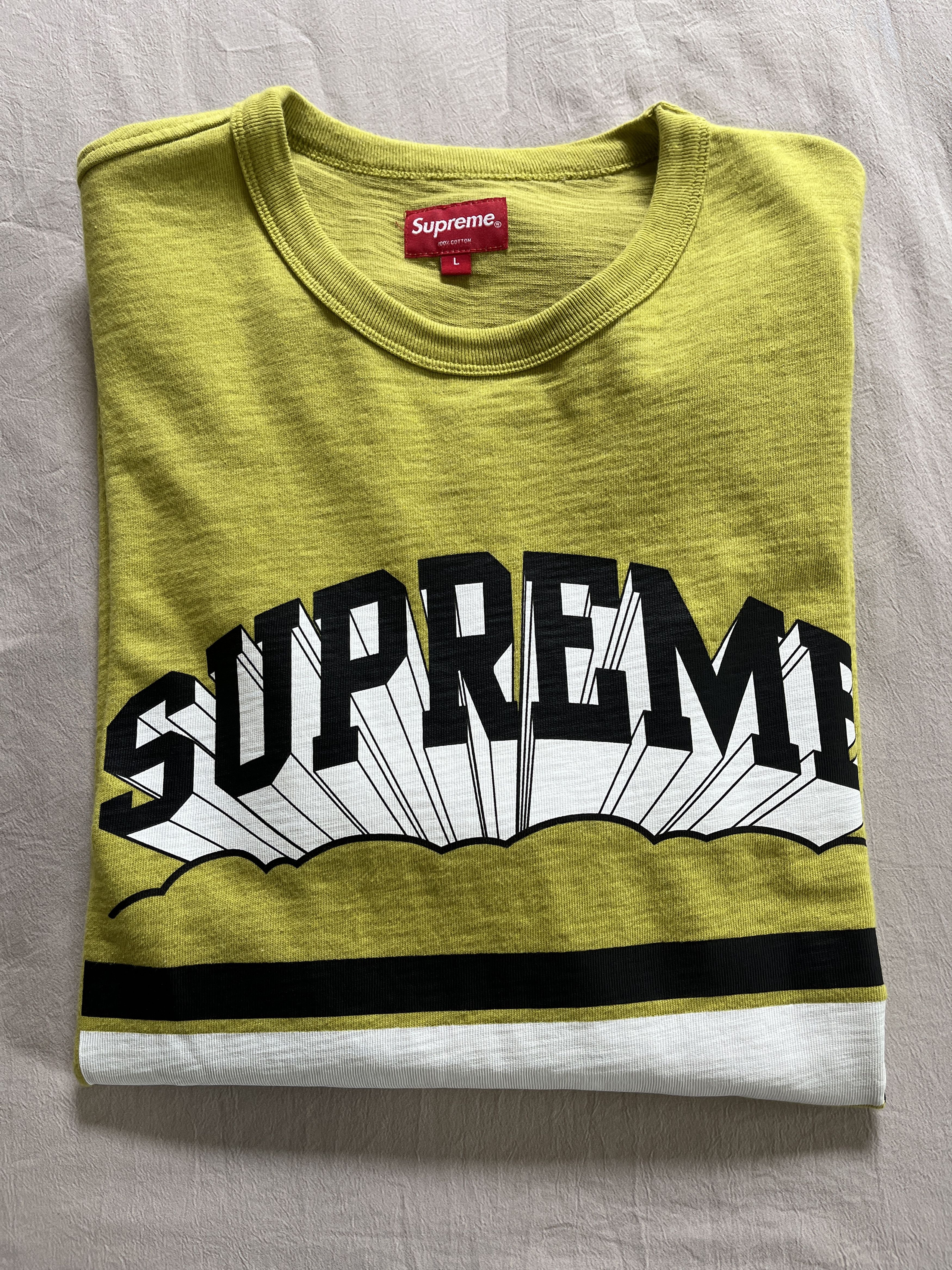 Supreme Supreme Cloud Arc Tee Sulfur Size US L / EU 52-54 / 3 - 4 Thumbnail
