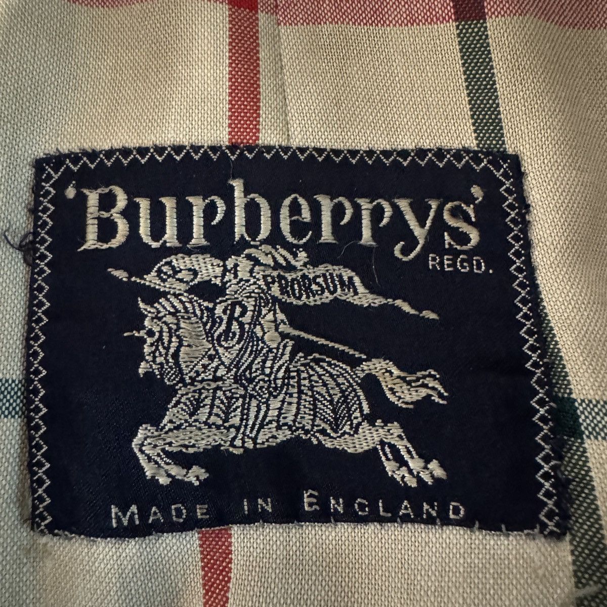 Burberry Vintage Burberrys Navy Balmacaan Nova Check Size US L / EU 52-54 / 3 - 6 Thumbnail