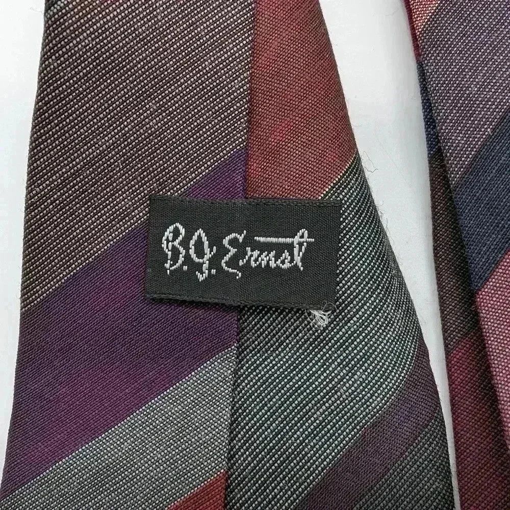 Vintage 2 Maroon 80s vintage Ties BJ Ernst and John Weitz Size ONE SIZE - 4 Thumbnail