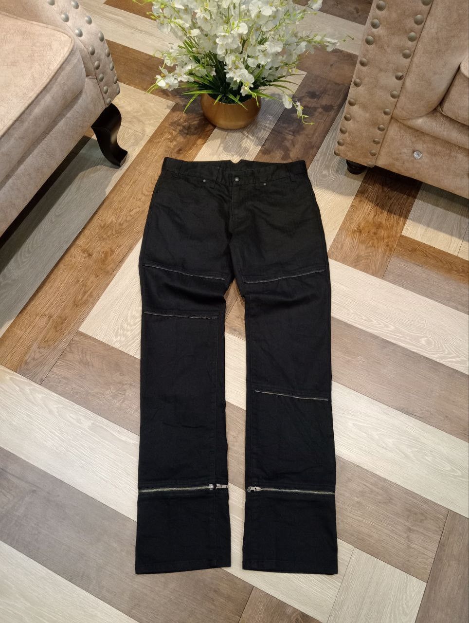 Japanese Brand CUSTOM CULTURE JAPAN BLACK ZIPPER PANTS Size US 32 / EU 48 - 1 Thumbnail