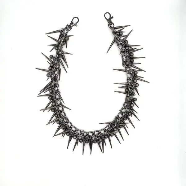 Japanese Brand Retro streetwear punk rivet spike pants pocket chain Size ONE SIZE - 4 Thumbnail
