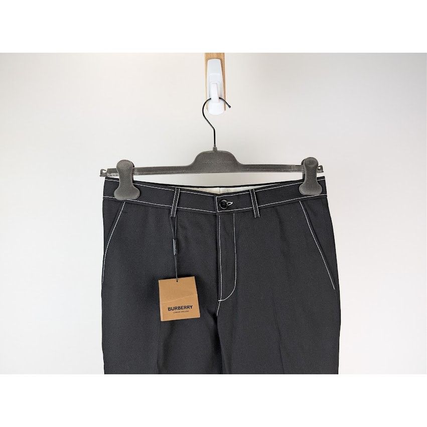 Burberry o1rshd1 Straight-Fit Tapered Tailored Trousers Pant in Black Size US 30 / EU 46 - 3 Thumbnail
