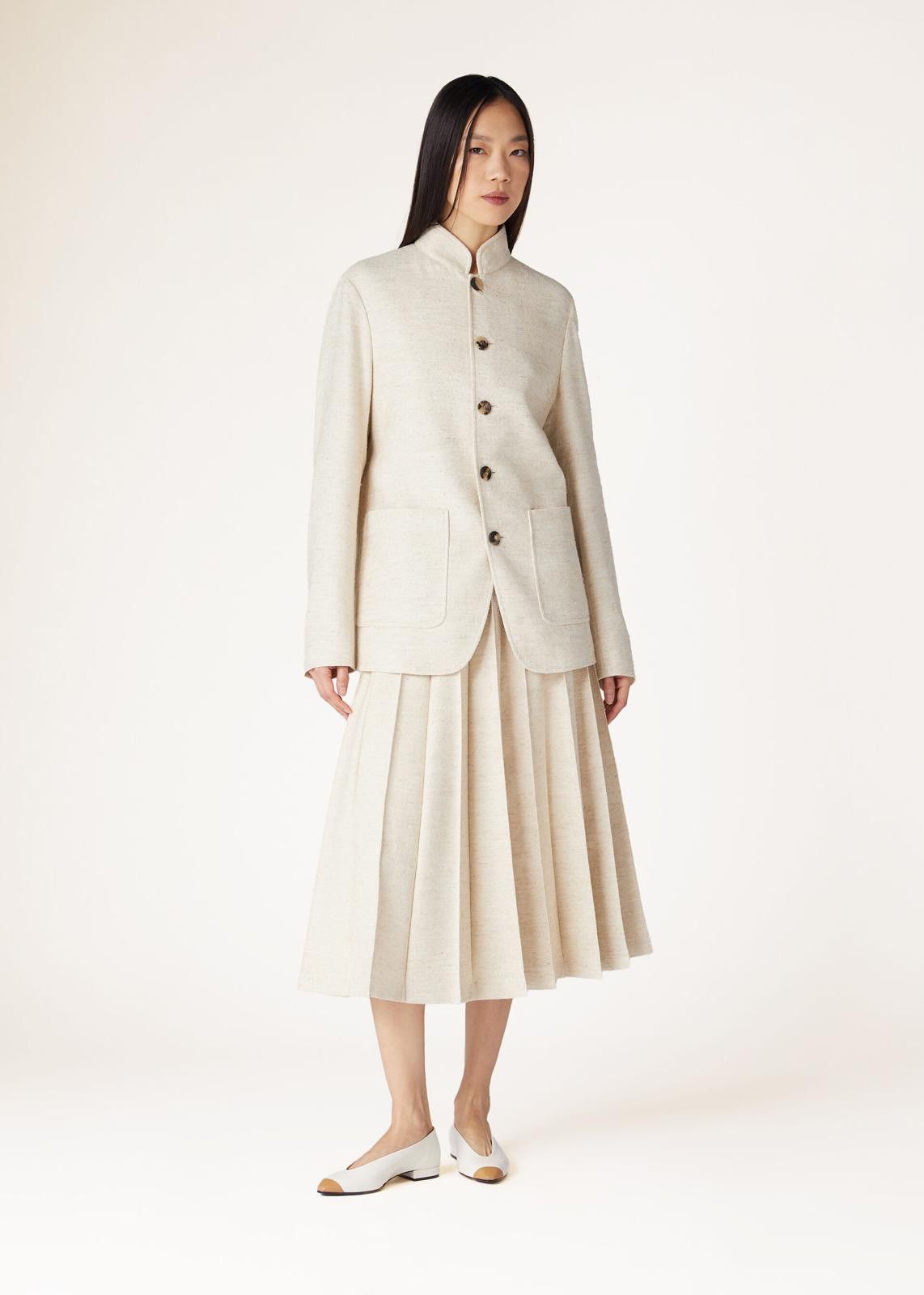 Loro Piana o1srvl11e0225 FAN6840 Fumiko Skirt in Beige Size 28" / US 6 / IT 42 - 6 Thumbnail