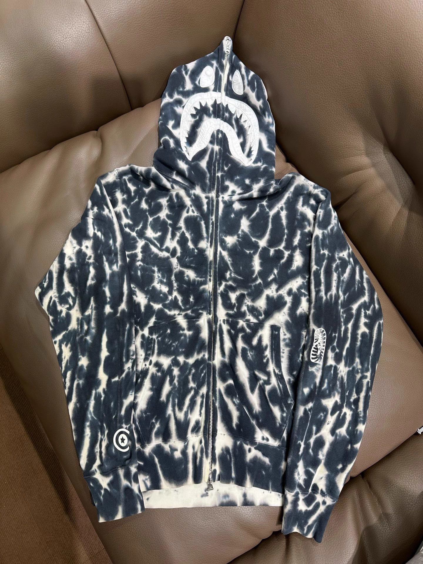 Bape BAPE tie-dye hooded zip sweatshirt unisex black Size US M / EU 48-50 / 2 - 1 Thumbnail