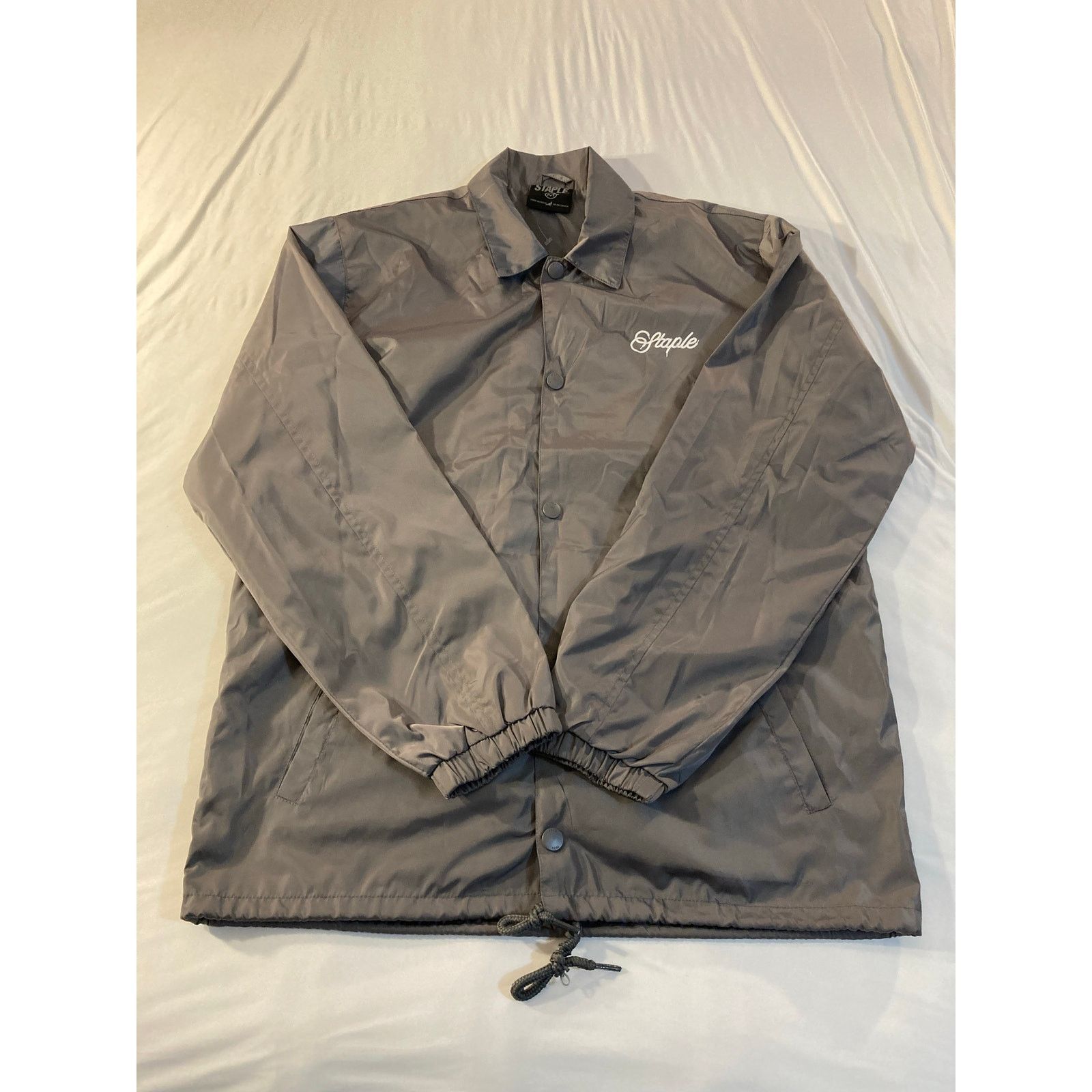 Staple STAPLE Script Logo Coach Jacket Mens M Gray Windbreaker Size US M / EU 48-50 / 2 - 2 Thumbnail