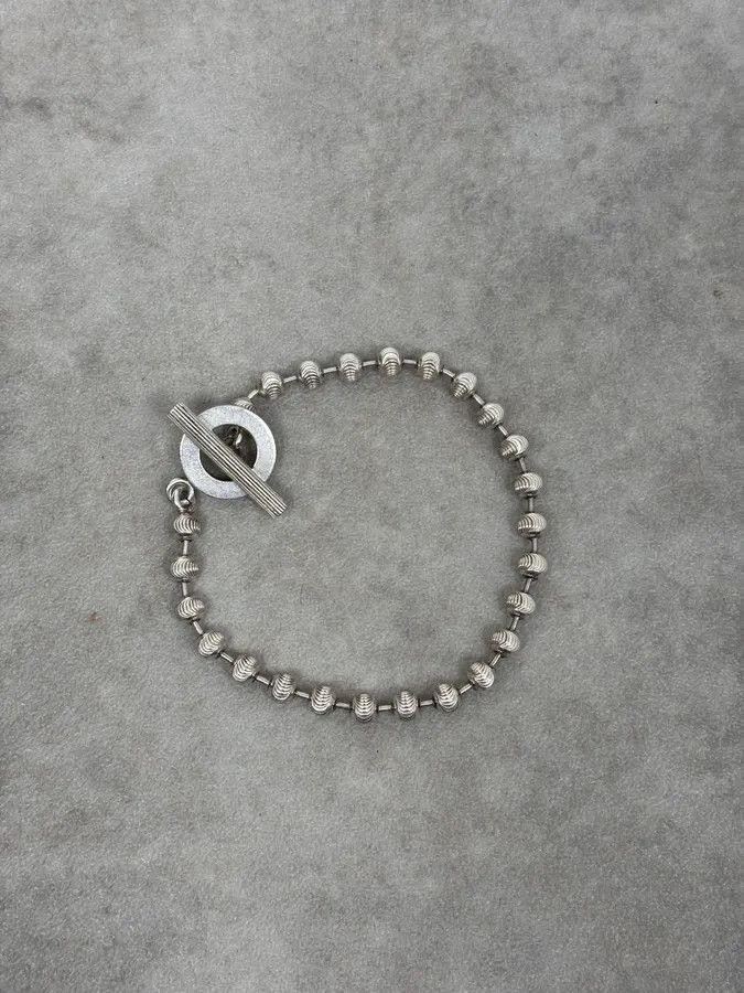 Gucci 2000s Gucci Silver Textured Beaded Bracelet Size ONE SIZE - 5 Thumbnail