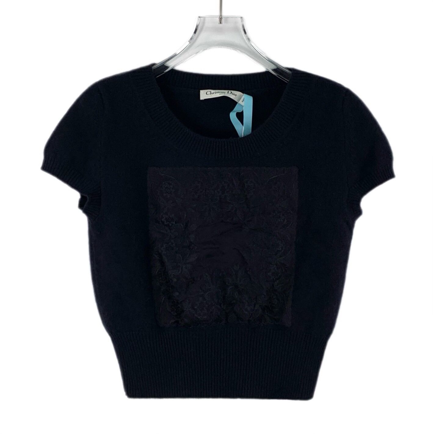 Dior Dior Knit Embroidered Black T-Shirt S Women Size S / US 4 / IT 40 - 1 Thumbnail