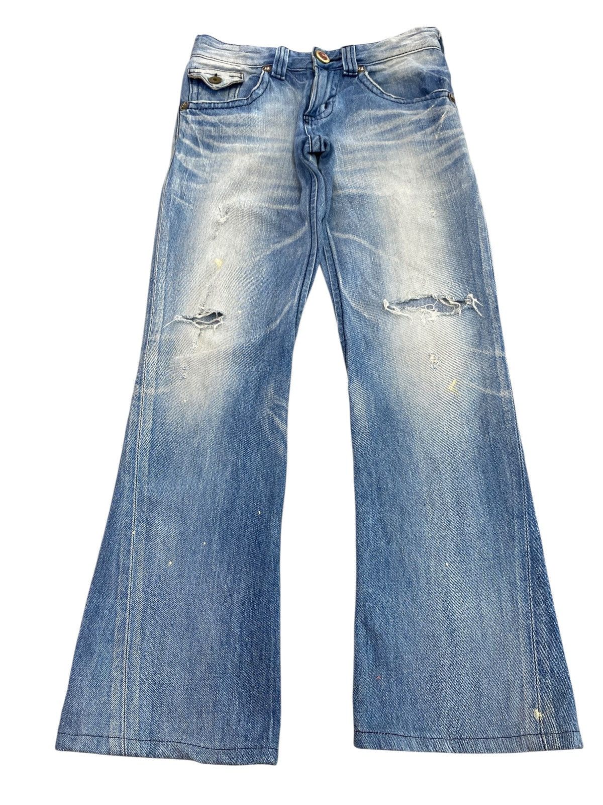 Edwin Edwin Faded Wash Distressed Style Bootcut Jeans Size US 30 / EU 46 - 1 Thumbnail