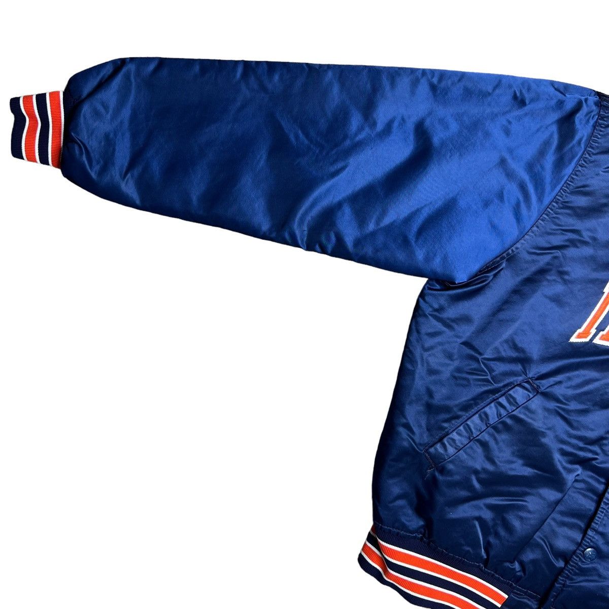 NCAA × Starter × Vintage Vintage 80s NCAA Fighting Illini Starter Satin Bomber Jacket Size US L / EU 52-54 / 3 - 5 Thumbnail