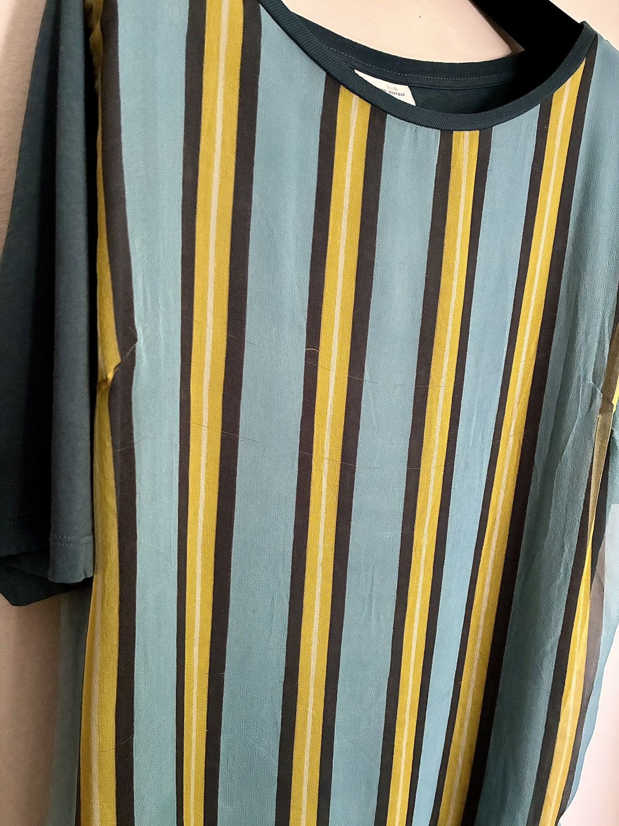 Dries Van Noten Dries Van Noten Vintage Silk Overlay Striped Tee Size US S / EU 44-46 / 1 - 19 Thumbnail