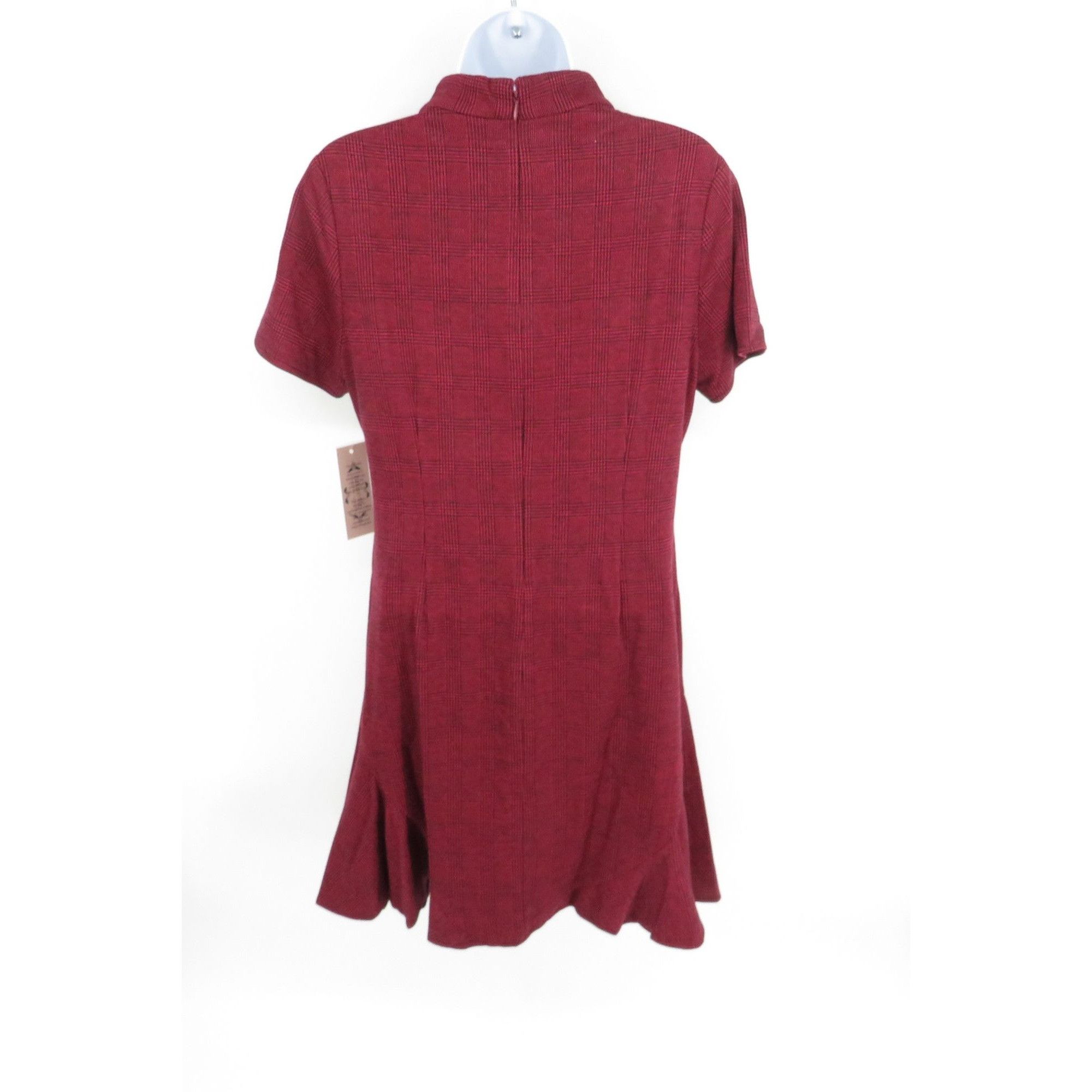 Other Nanette Burgundy Plaid Short Sleeve Mock Neck A-Line Dress S Size M / US 6-8 / IT 42-44 - 5 Thumbnail